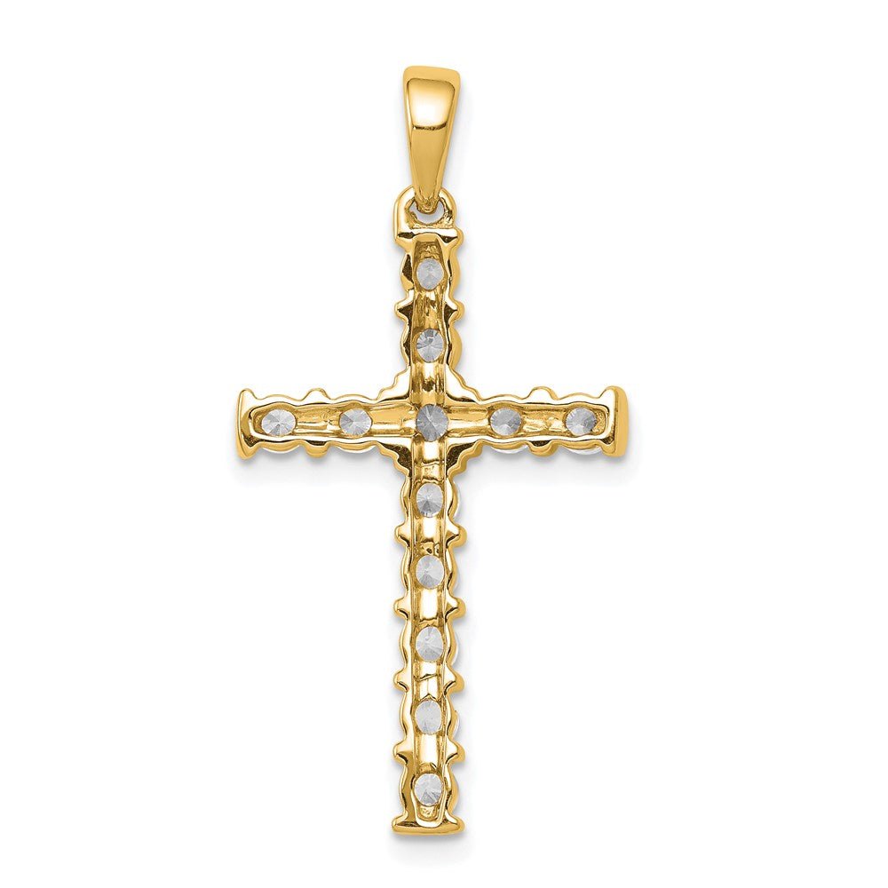 14k AA 3/4ct. Diamond Latin Cross Pendant