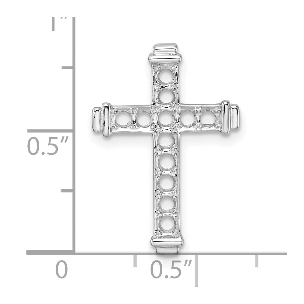 14k White Gold Latin Cross Chain Slide Mounting