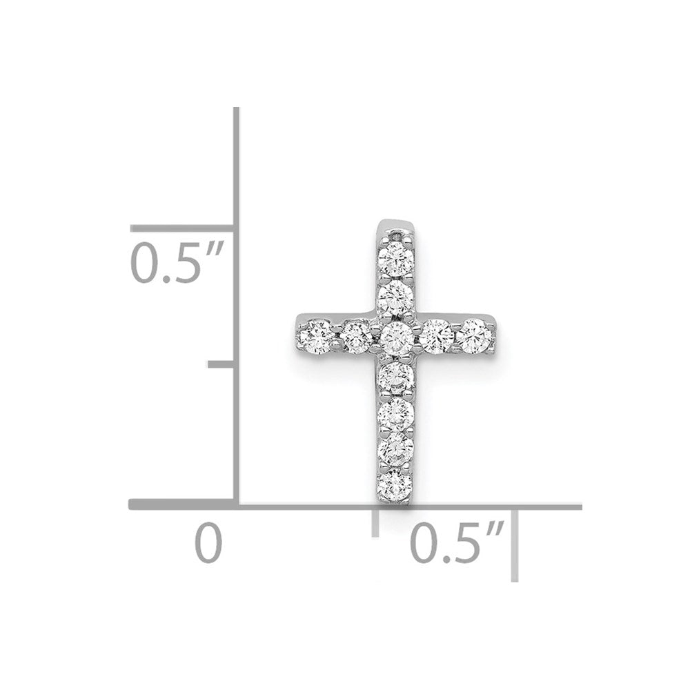 14k White Gold 1/5ct. Diamond Latin Cross Chain Slide