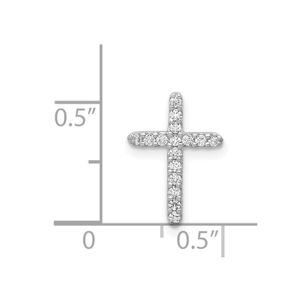 14k White Gold Diamond Cross Pendant