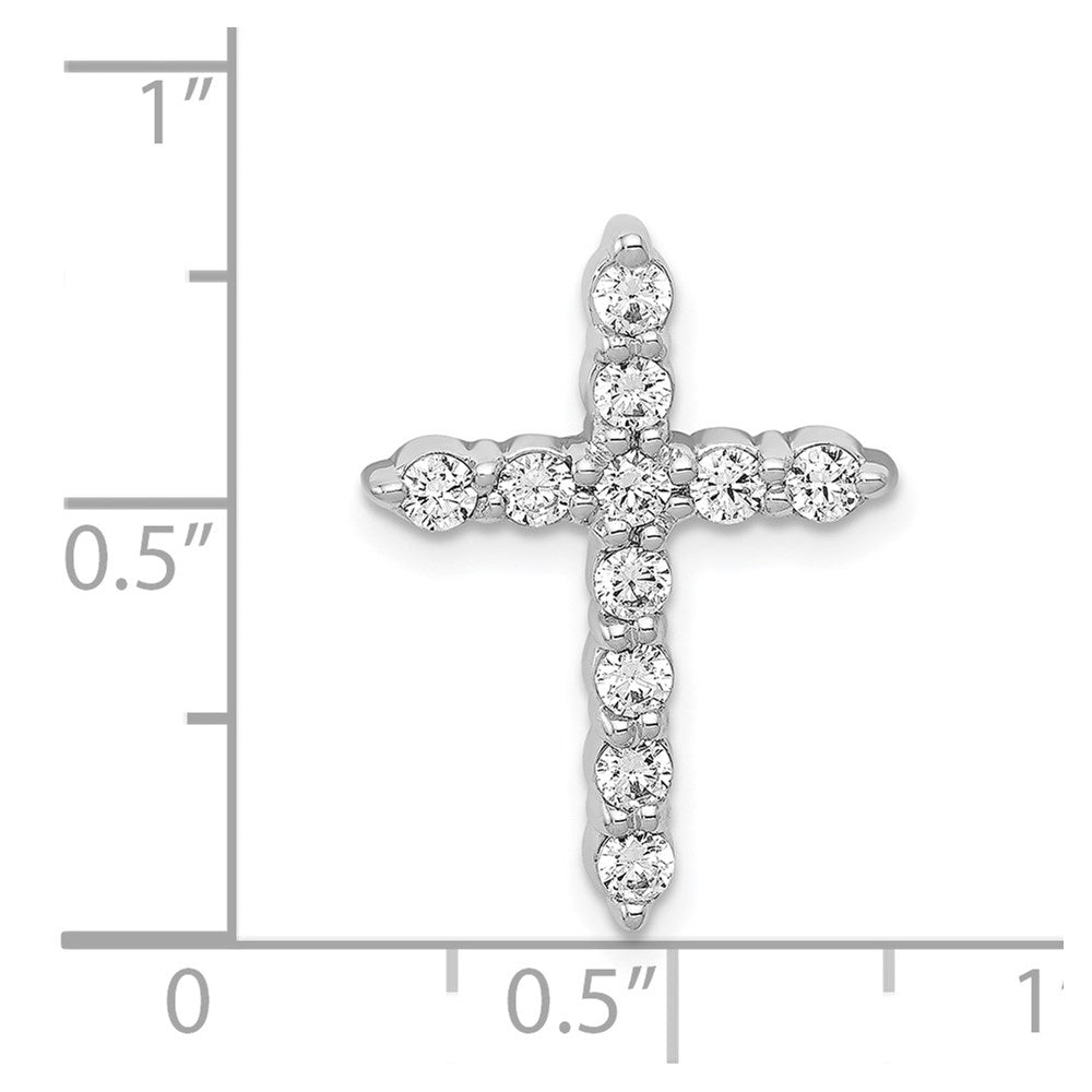 14k White Gold 1/2ct. Diamond Cross Chain Slide