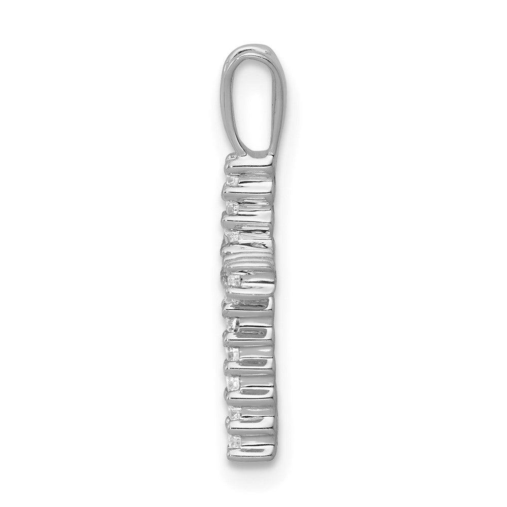 14k White Gold 1/6ct. Diamond Latin Cross Pendant