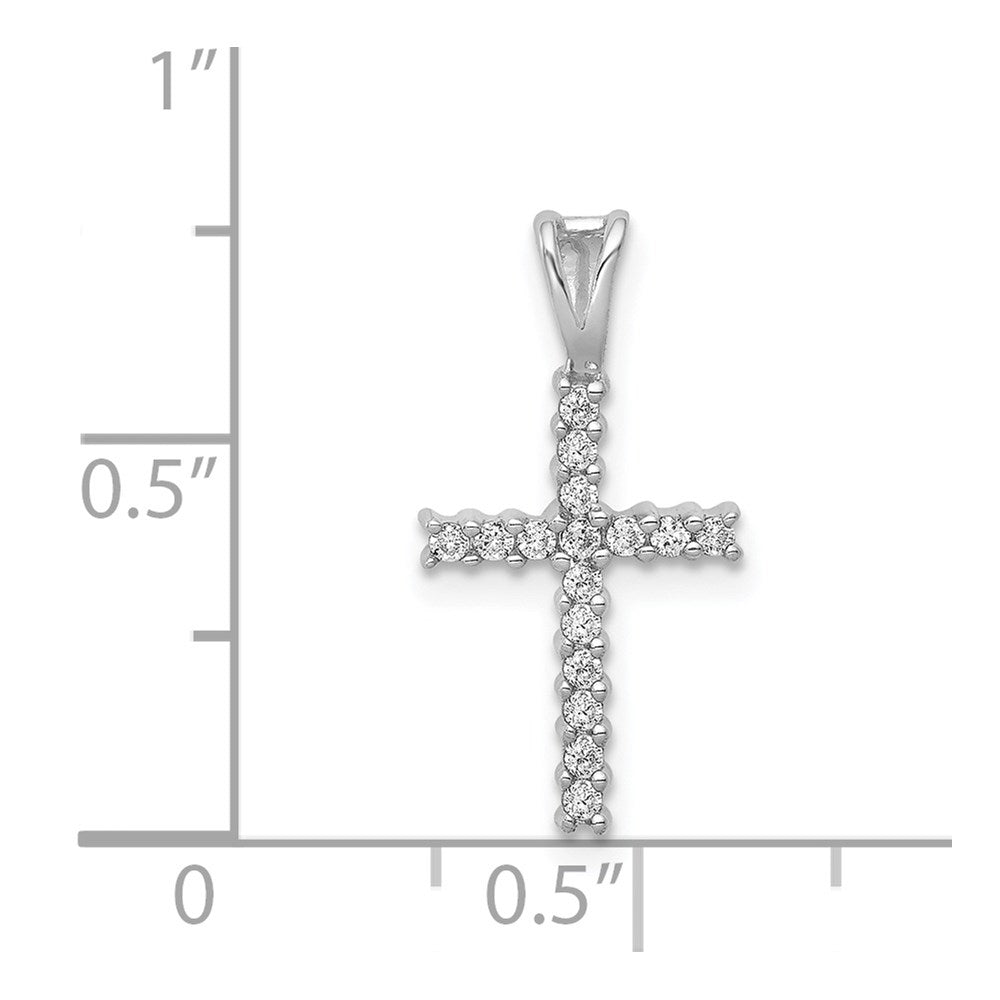 14k White Gold 1/6ct. Diamond Latin Cross Pendant