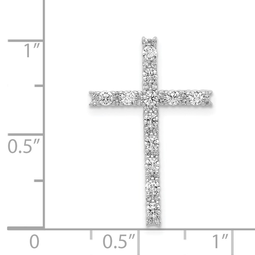 14k White Gold Diamond Latin Cross Pendant