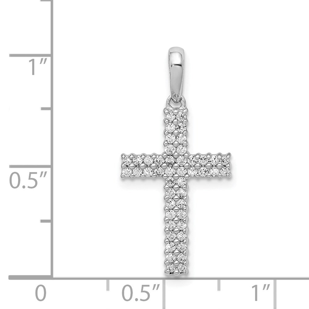 14k White Gold 1/4ct. Diamond Cross Pendant