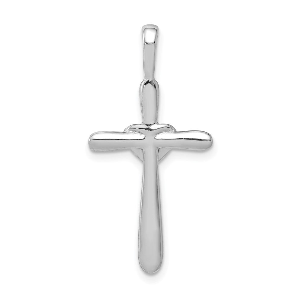 14k White Gold 1/10ct. Diamond Cross w/Heart Pendant