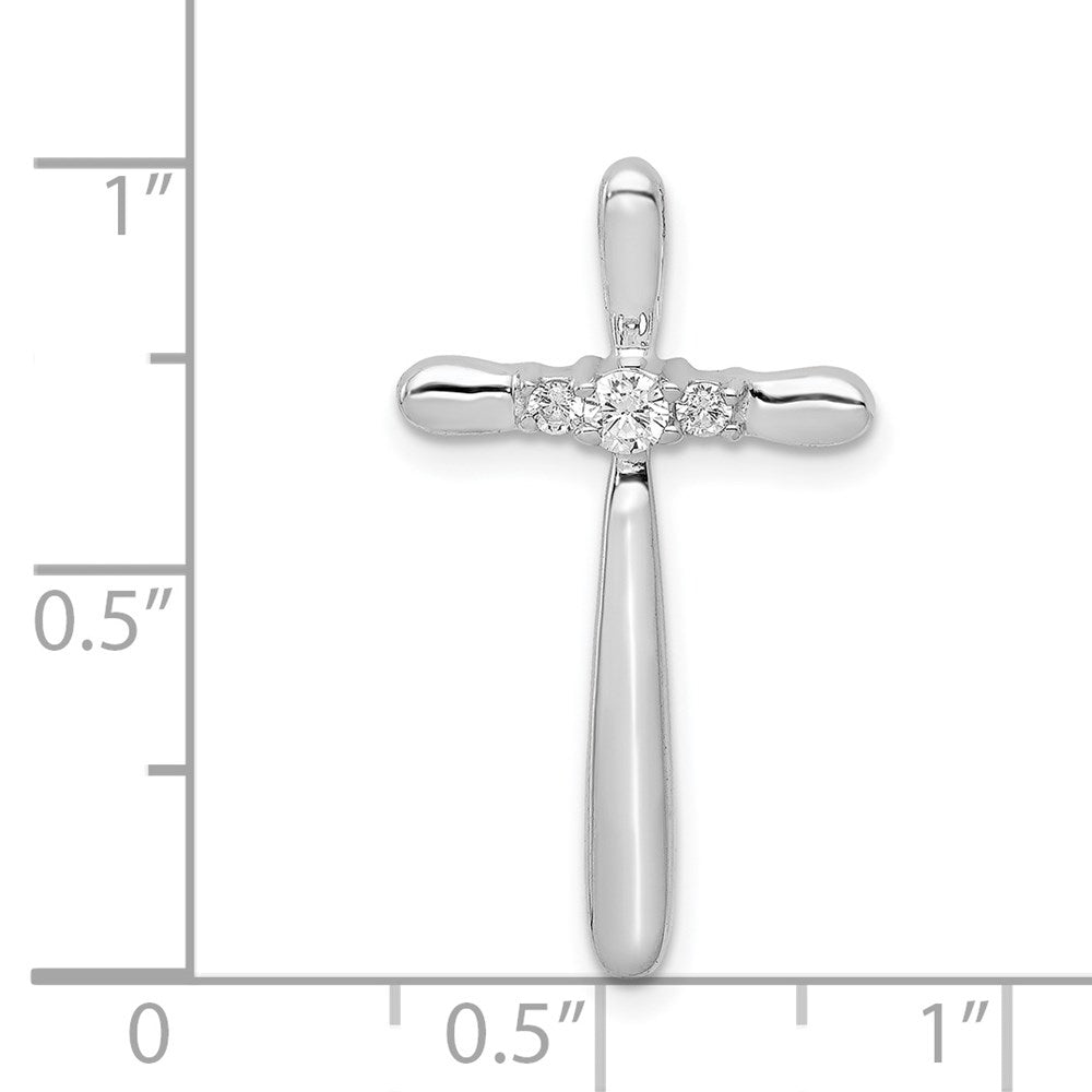 14k White Gold 1/10ct. Diamond Cross Chain Slide