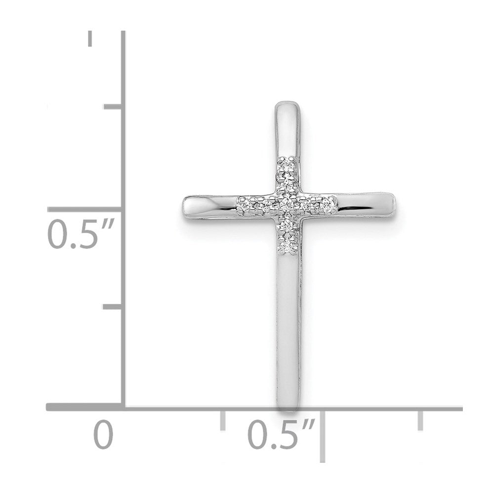 14k White Gold .03ct. Diamond Cross Chain Slide