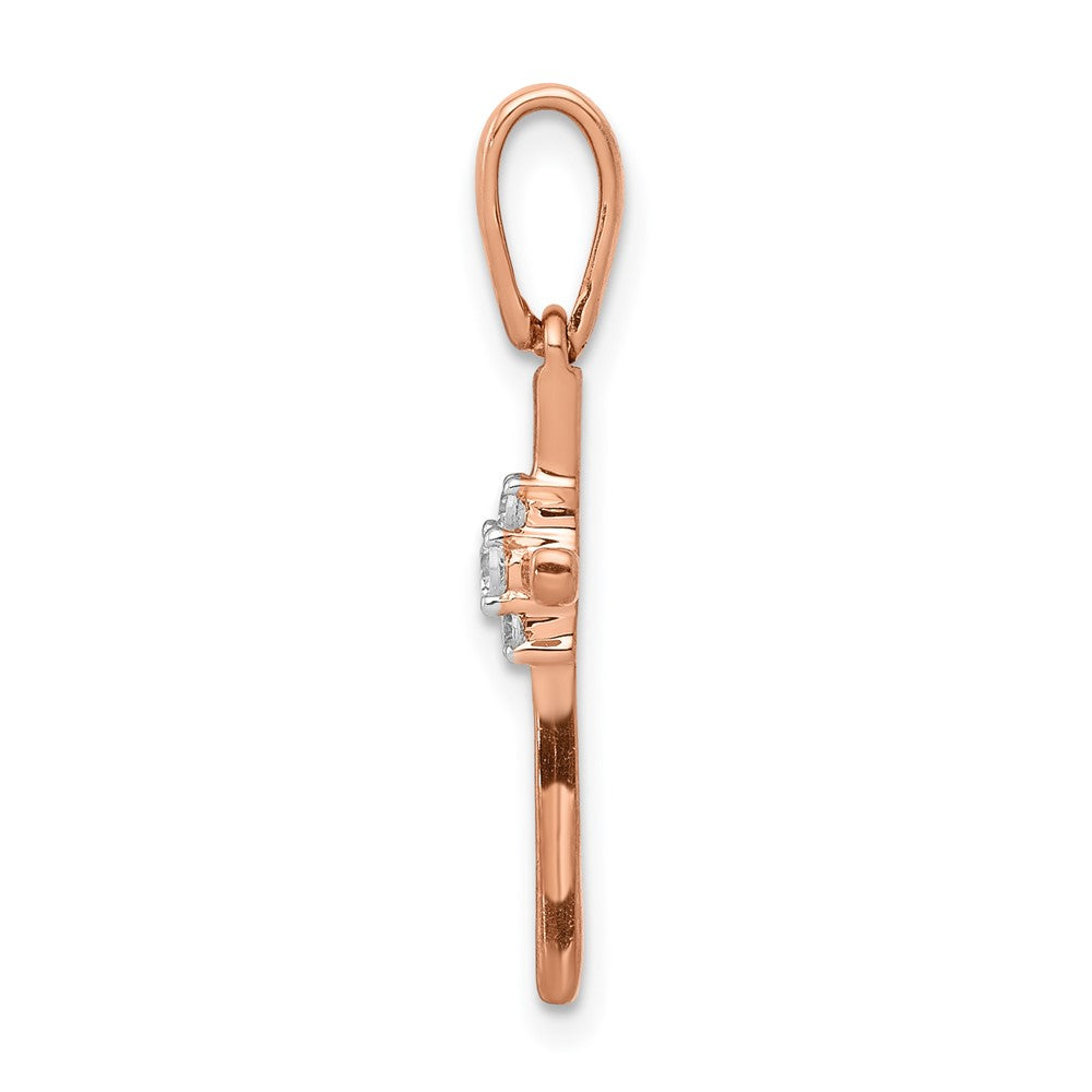 14k Rose Gold 1/20ct. Diamond Cross Pendant