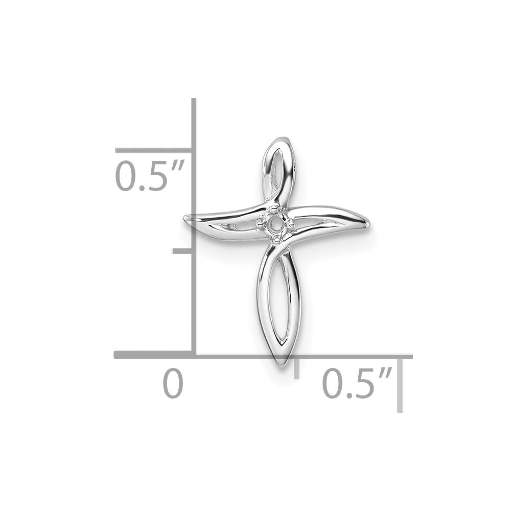 14k White Gold Cross Pendant Mounting