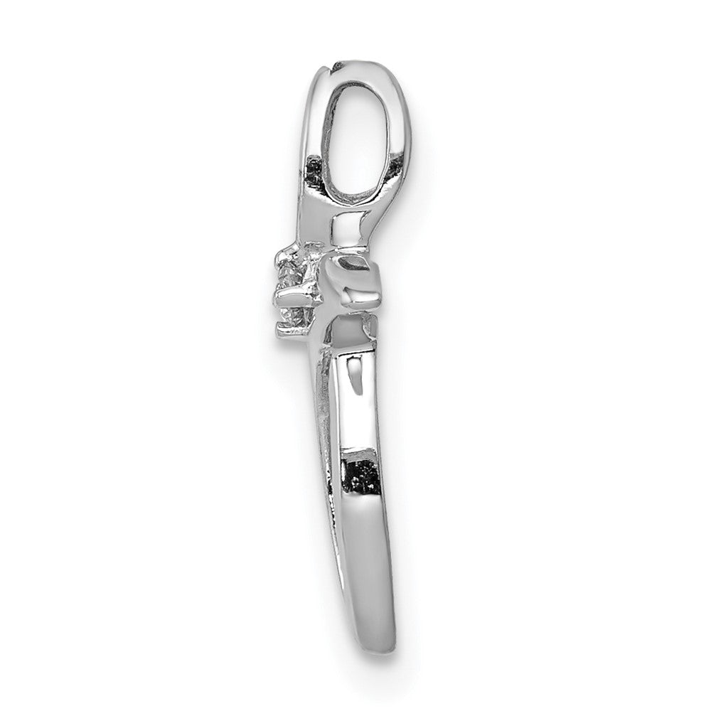 14k White Gold AA Diamond Cross Pendant