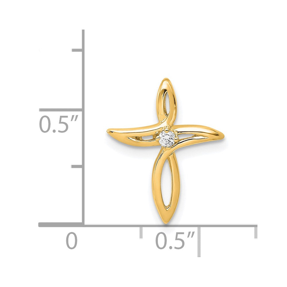 14k AA Diamond Cross Pendant