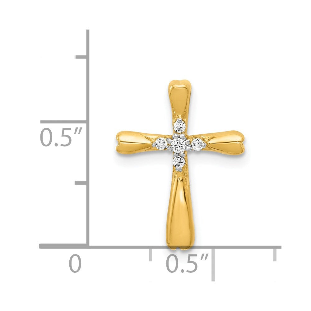 14k Diamond Cross Slide Pendant