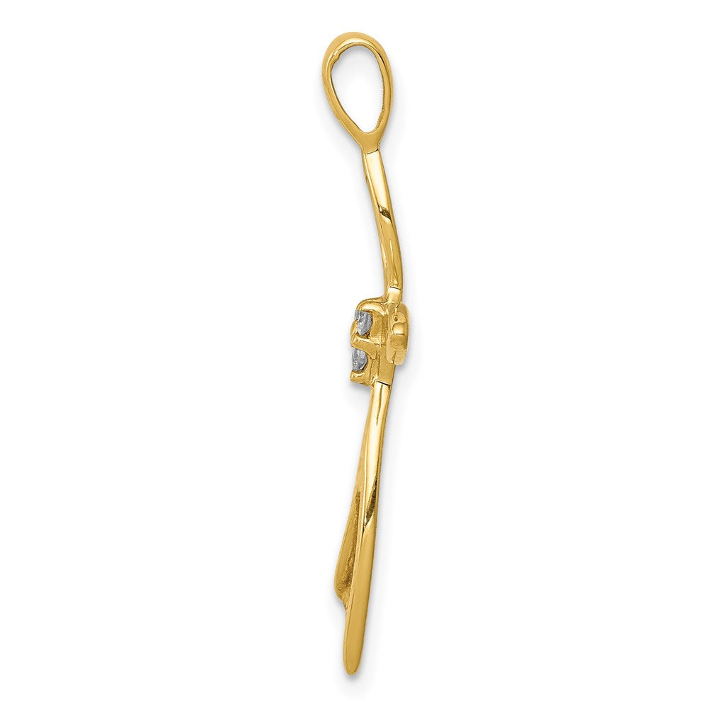 14k AA Diamond Cross Pendant