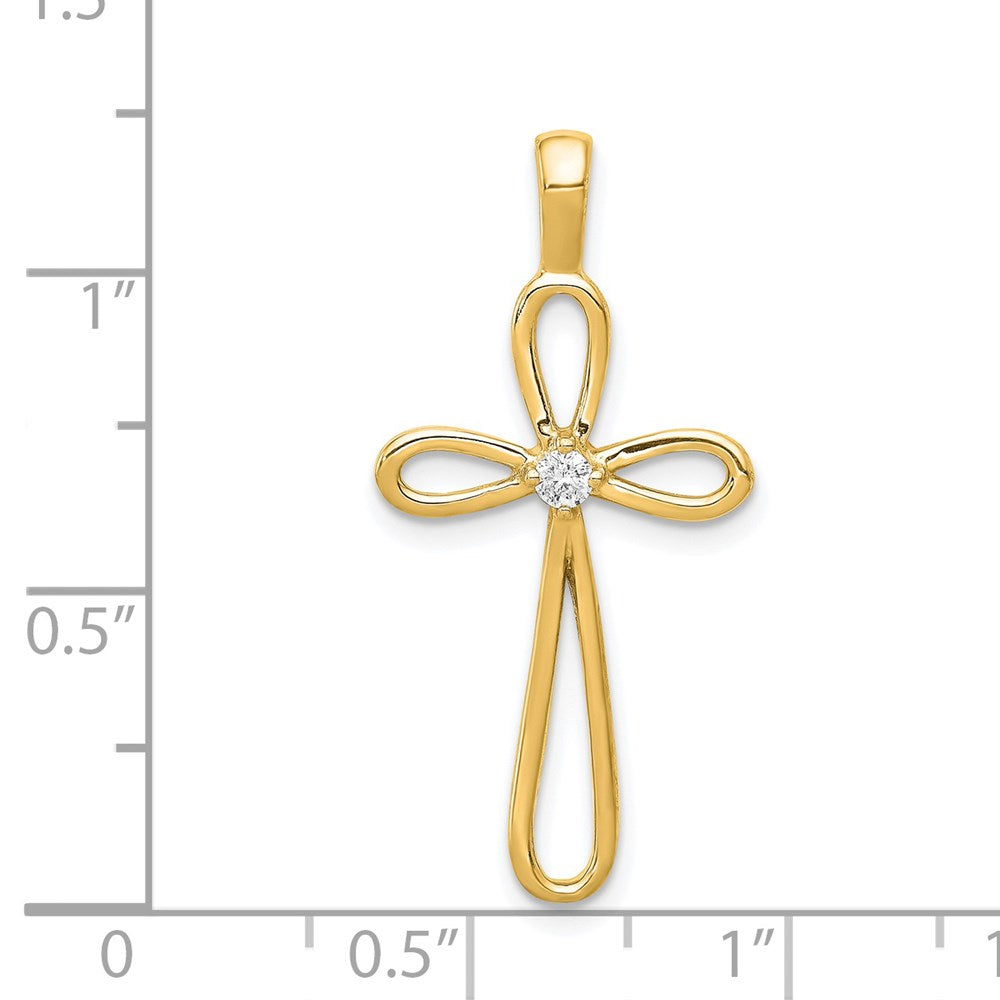 14k AA Diamond Cross Pendant