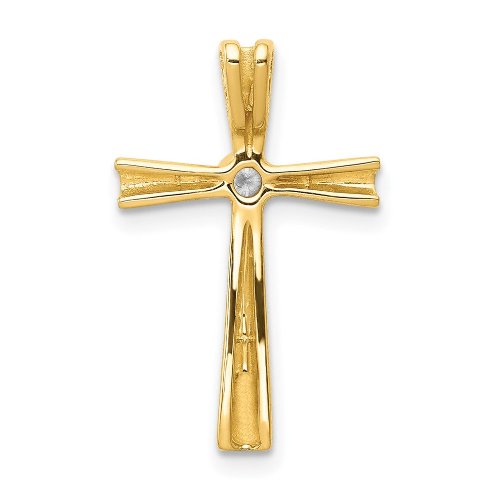 14k AA Diamond Cross Pendant