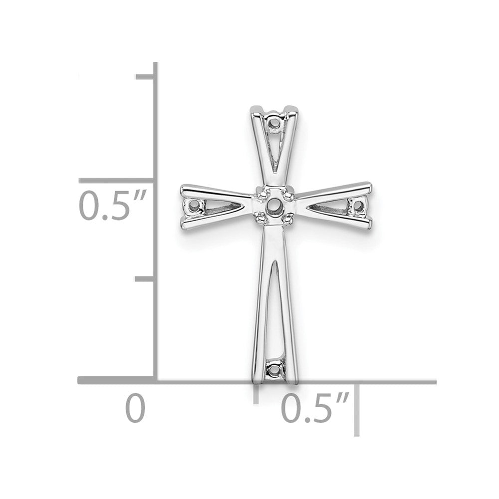 14k White Gold Cross Pendant Mounting