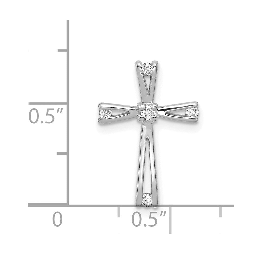 14k White Gold AA Diamond Cross Pendant