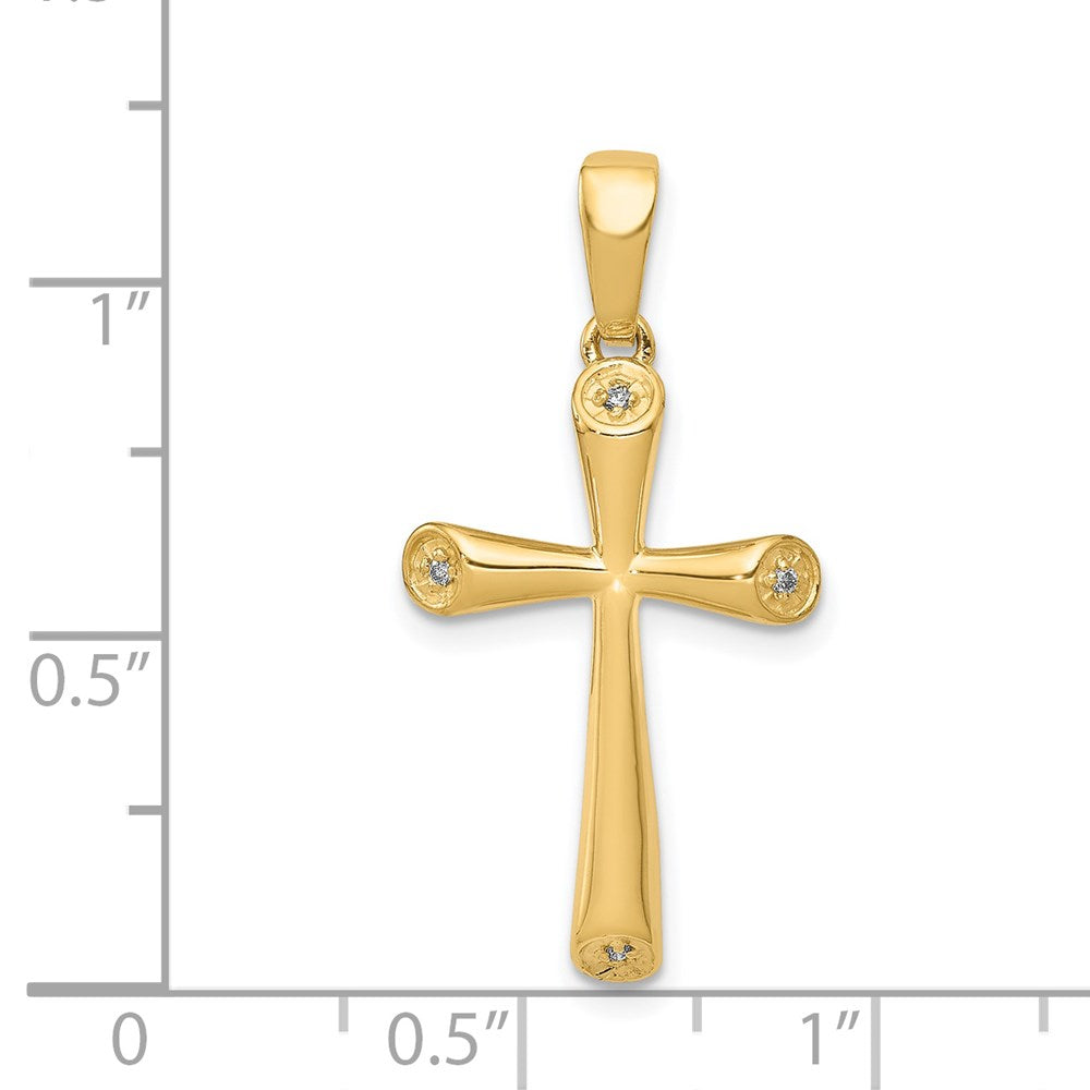 14k AA Diamond Cross Pendant
