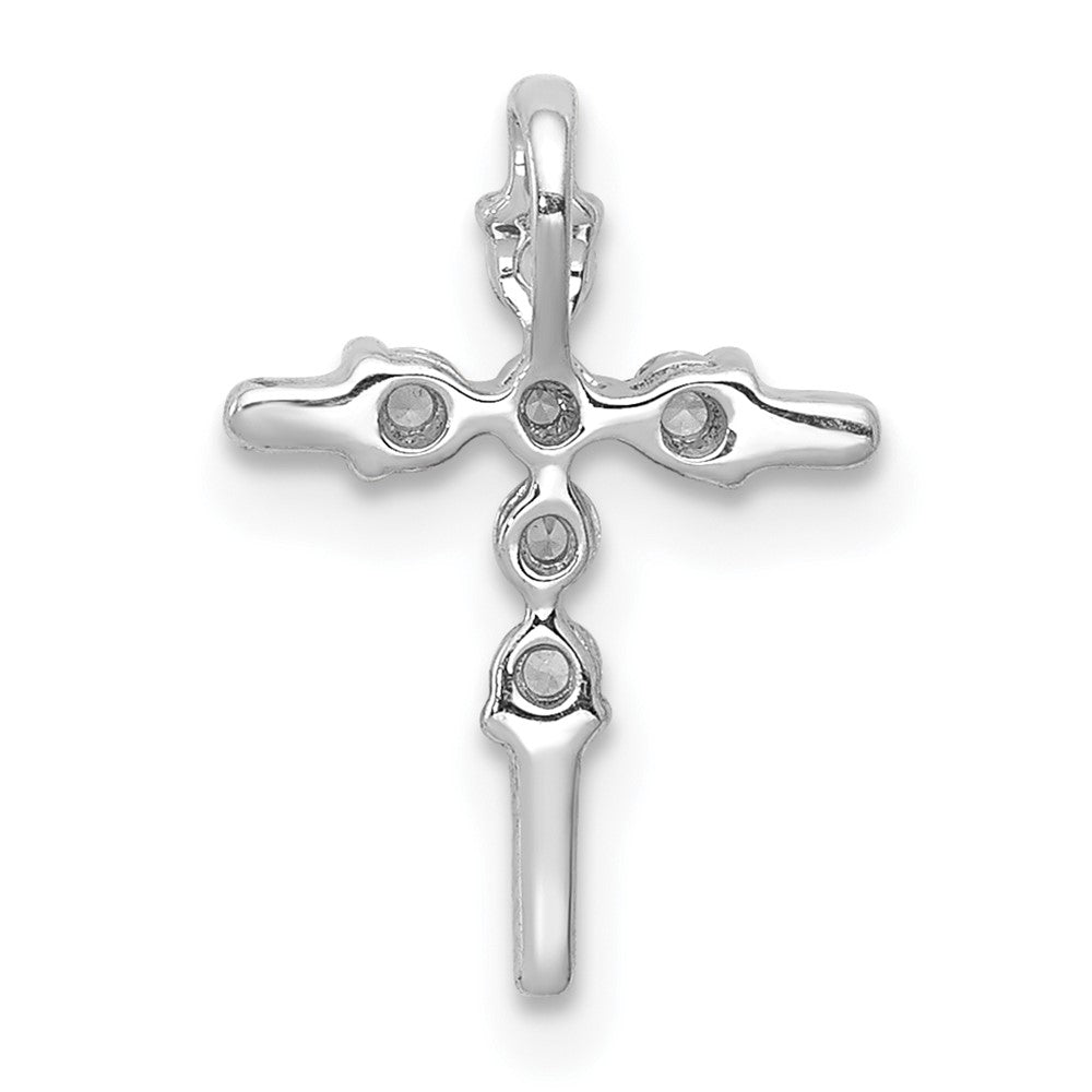 14k White Gold 1/6ct. Diamond Cross Chain Slide