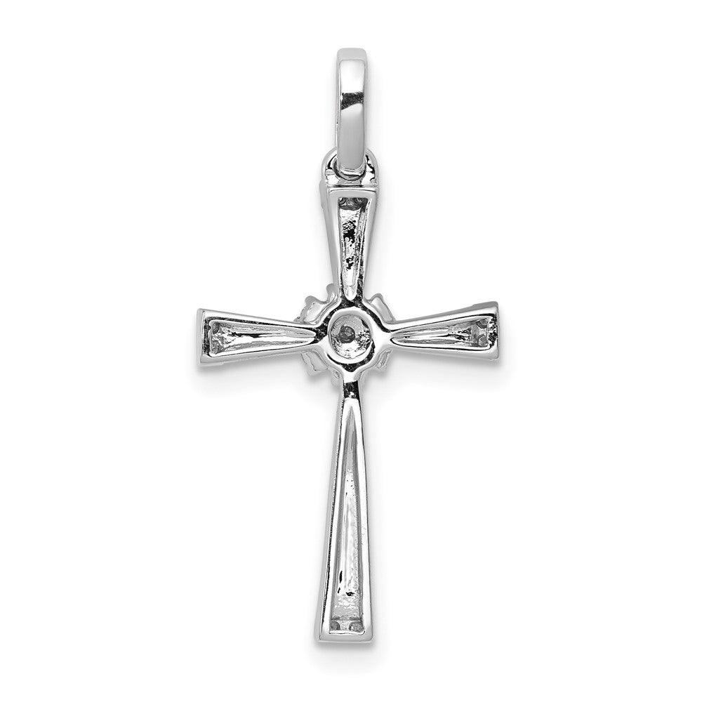 14k White Gold 1/6ct. Diamond Cross Pendant