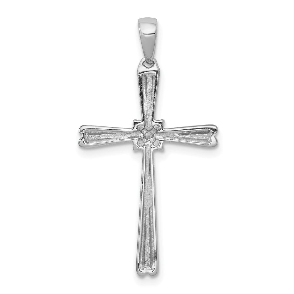14k White Gold 1/20ct. Diamond Cross Pendant