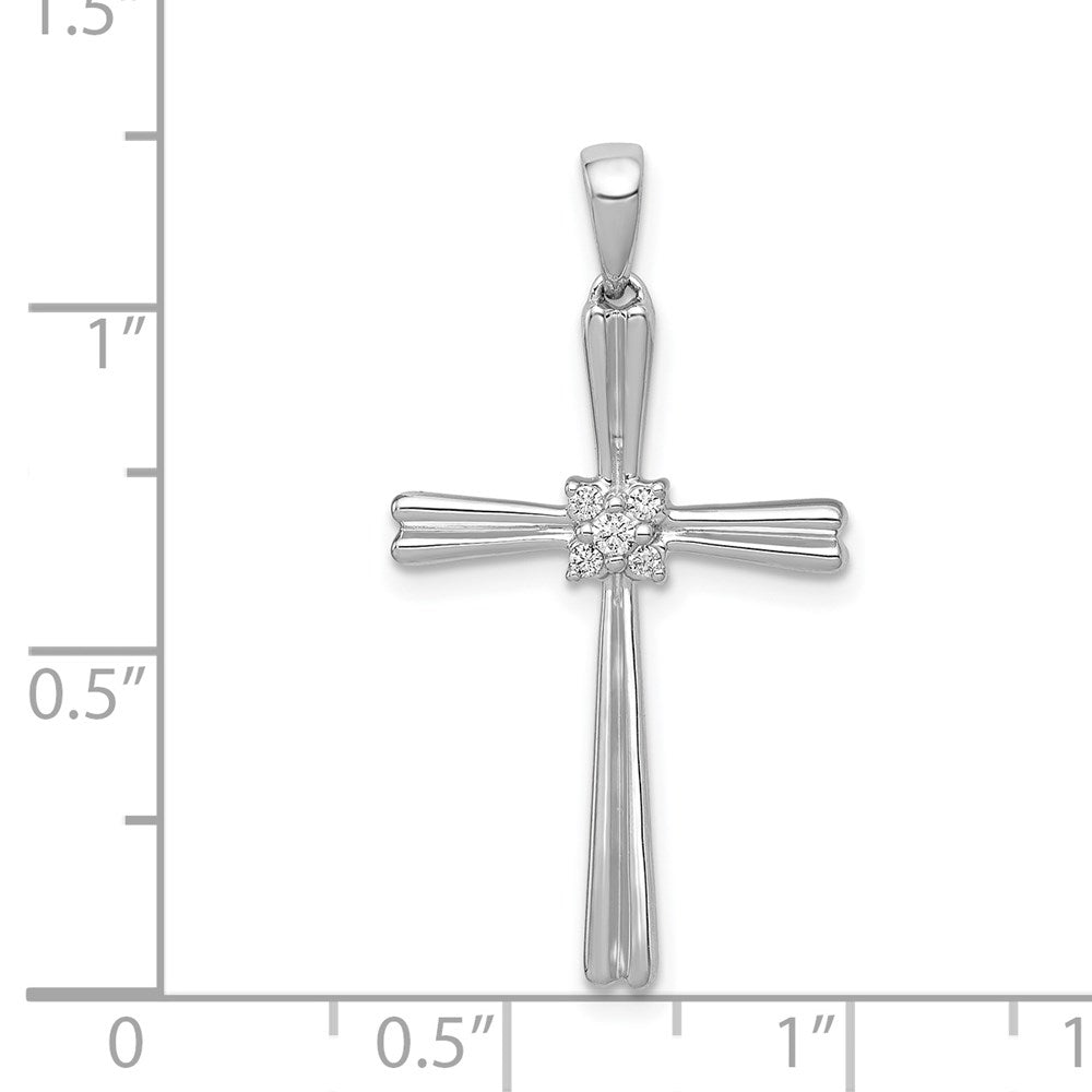 14k White Gold 1/20ct. Diamond Cross Pendant