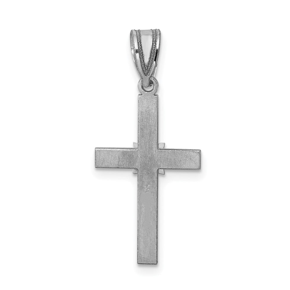14k White Gold .01ct Diamond Cross Pendant