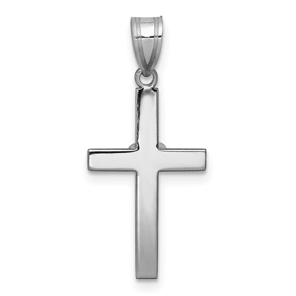 14k White Gold .01ct Diamond Heart Cross Pendant