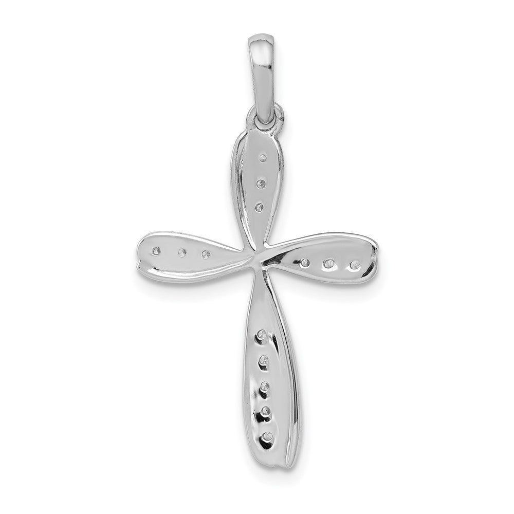 14k White Gold 1/15ct. Diamond Cross Pendant