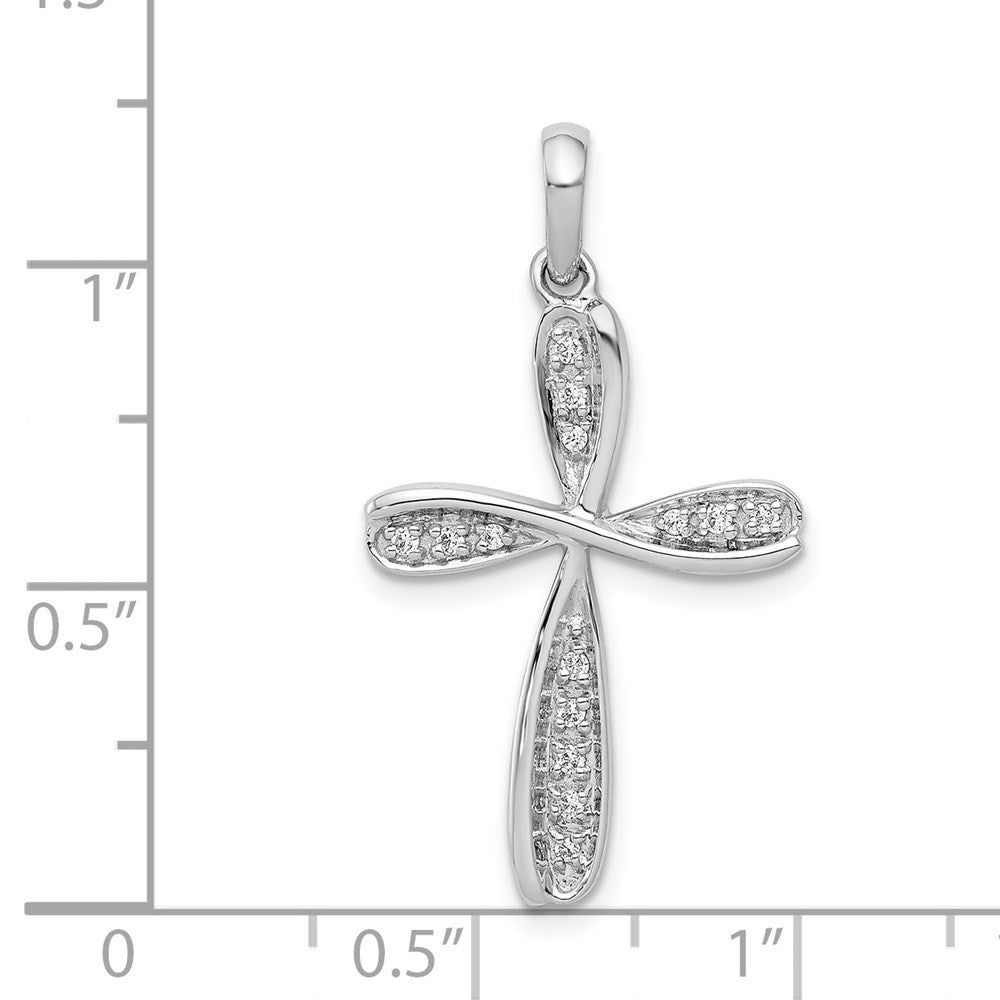 14k White Gold 1/15ct. Diamond Cross Pendant