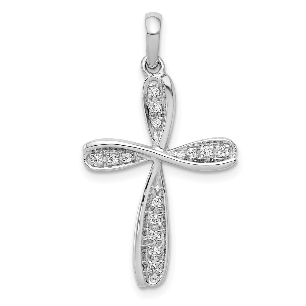 14k White Gold 1/15ct. Diamond Cross Pendant