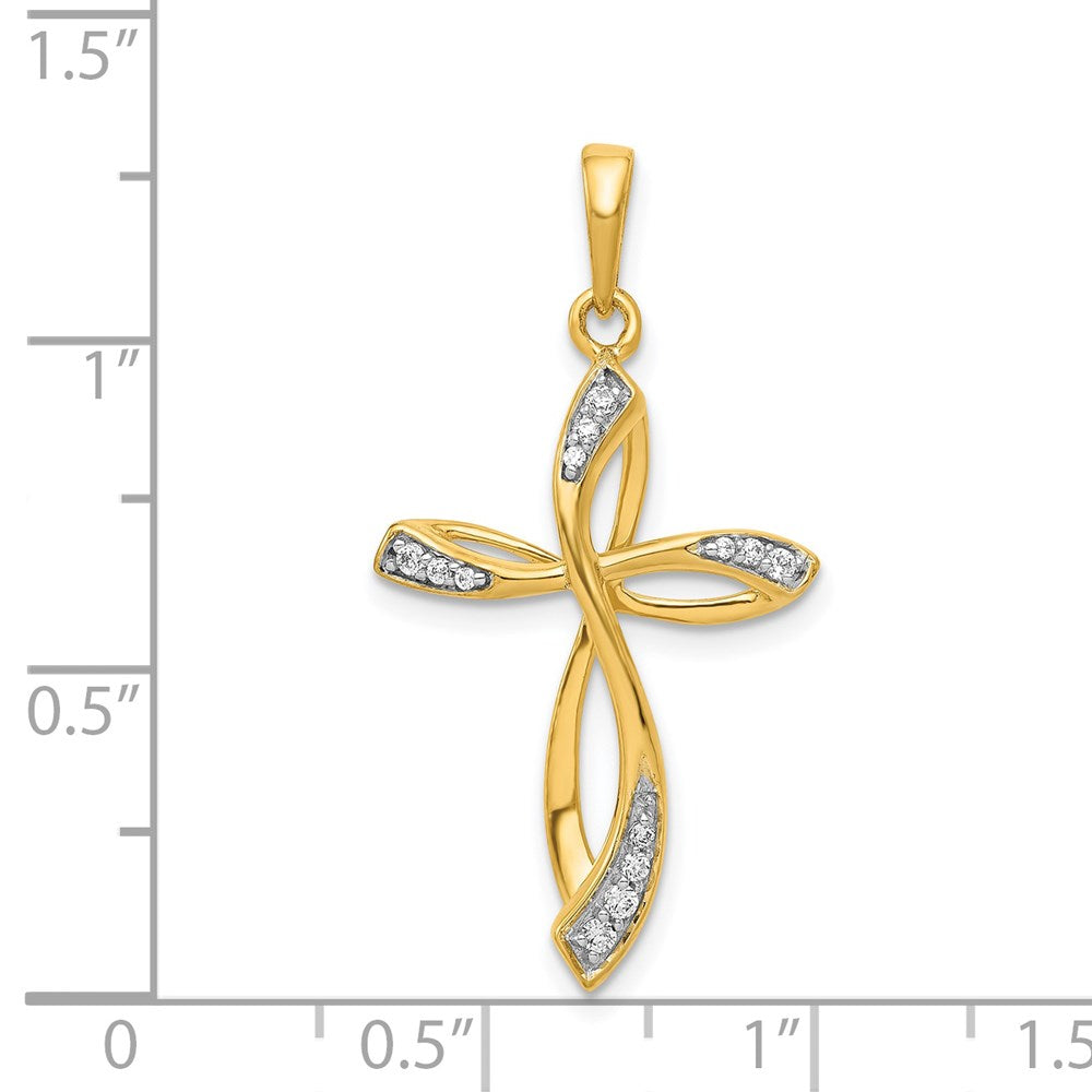 14k 1/10ct. Diamond Cross Pendant