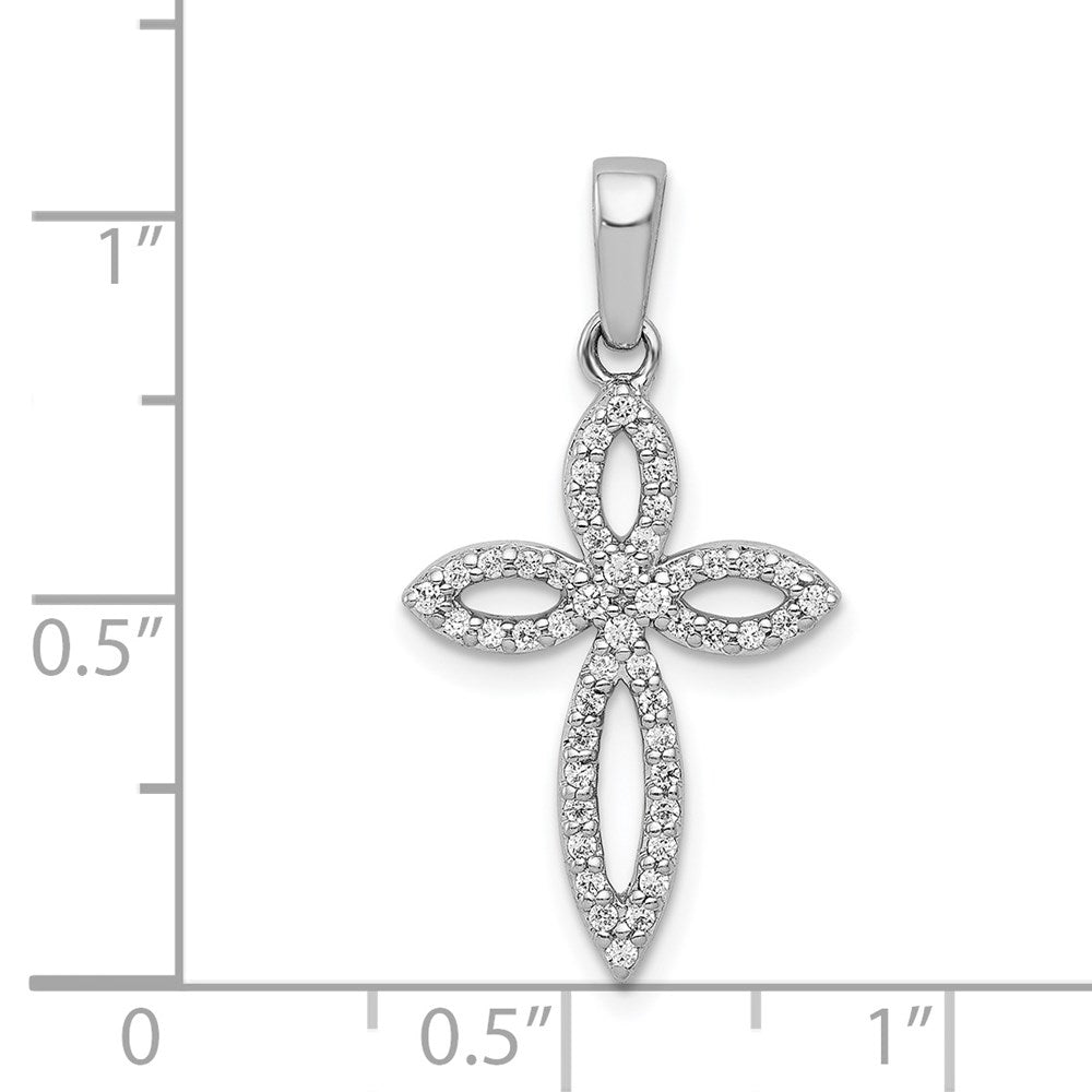 14k White Gold 1/5ct. Diamond Cross Pendant