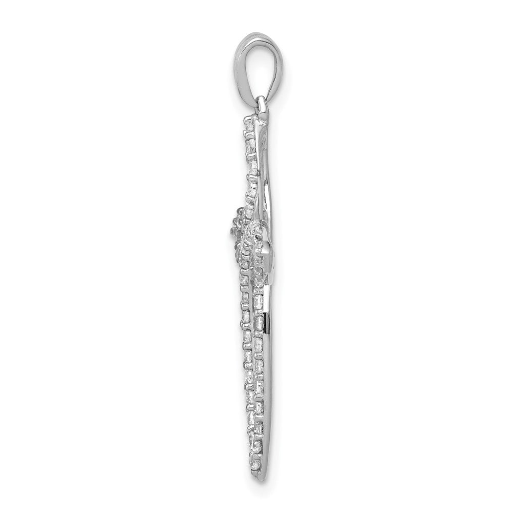 14k White Gold 1/2ct. Diamond Cross Pendant
