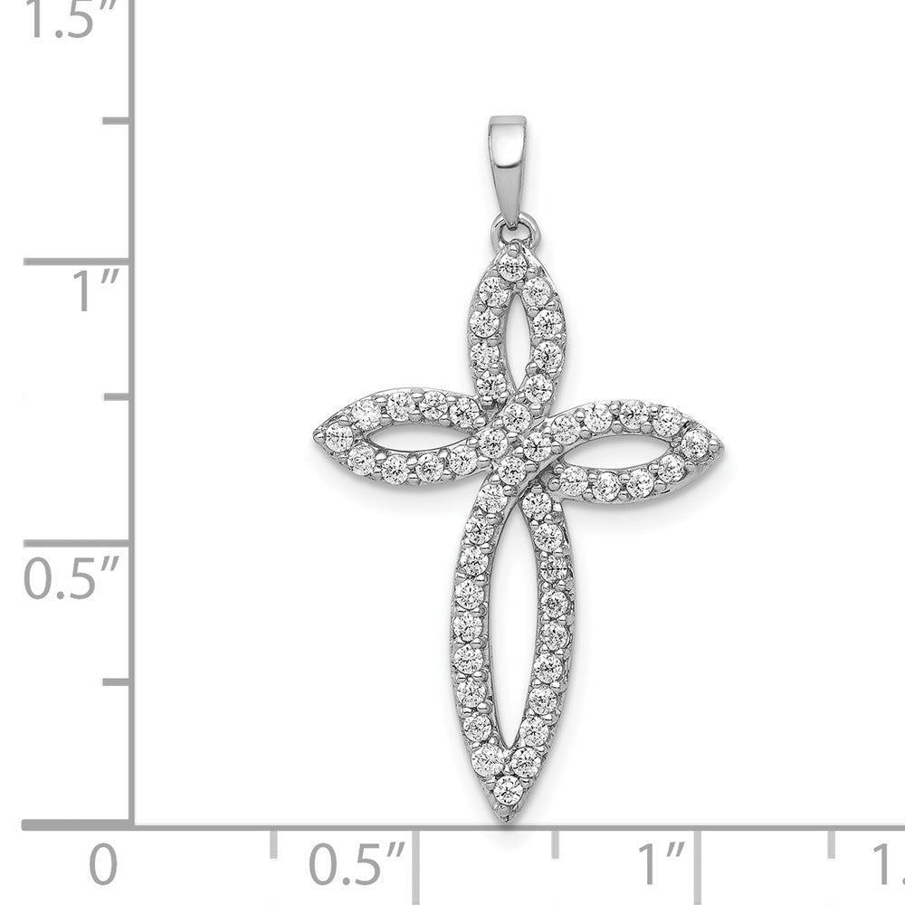14k White Gold 1/2ct. Diamond Cross Pendant