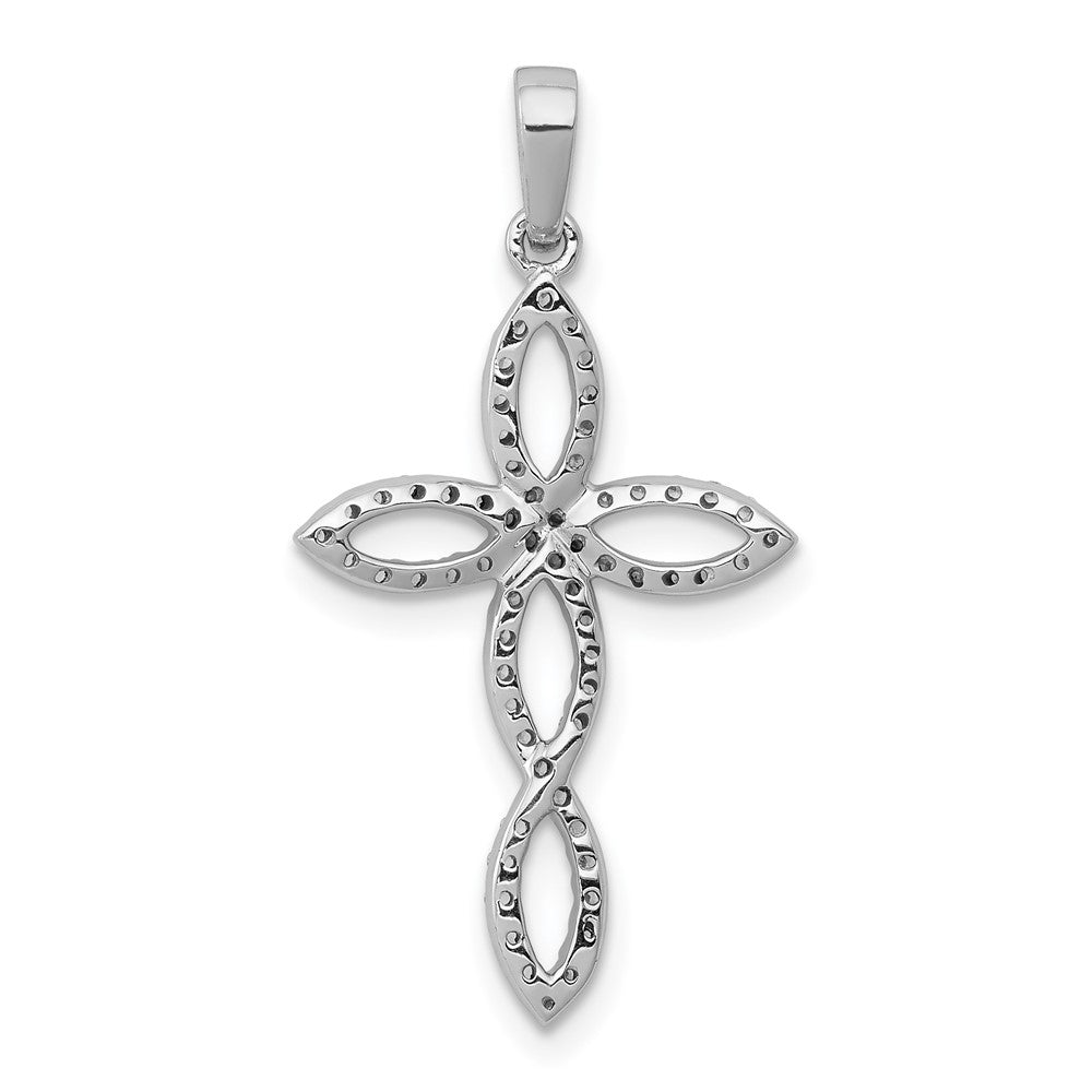 14k White Gold 1/4ct. Diamond Cross Pendant