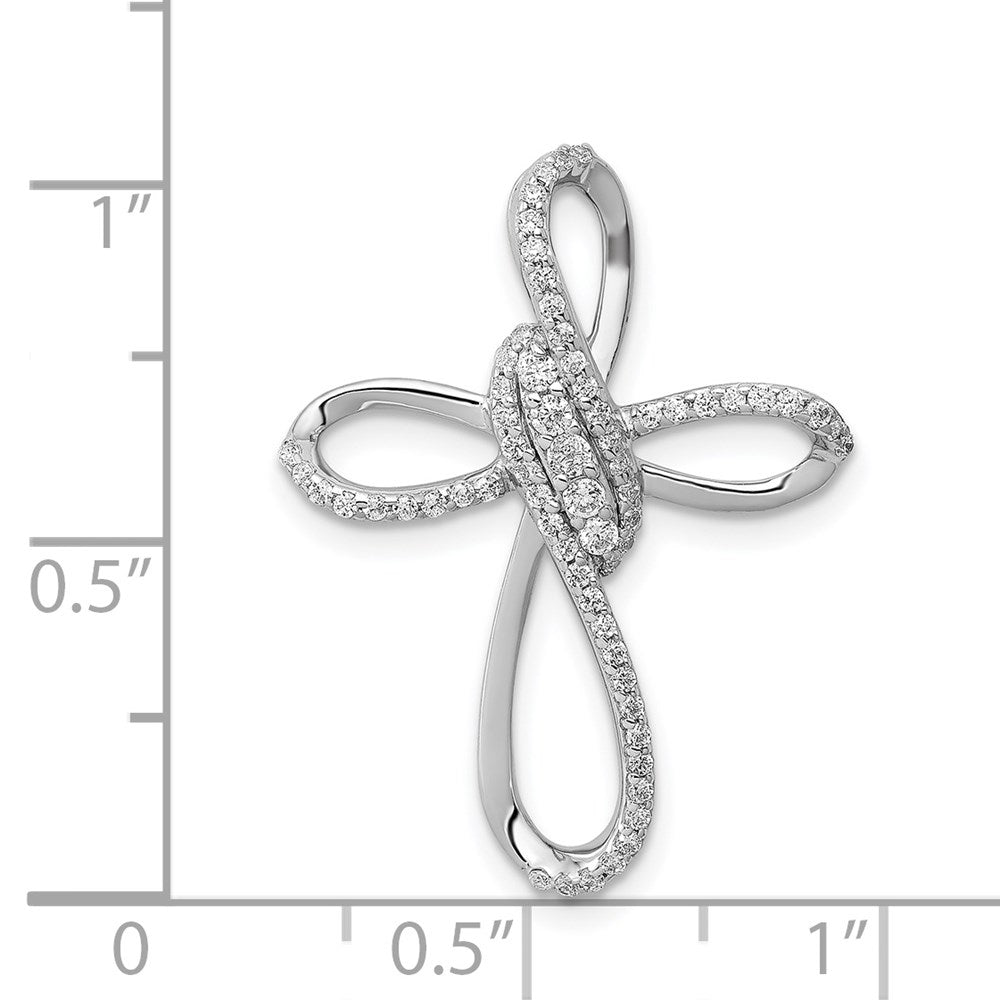 14k White Gold 1/3ct. Diamond Cross Chain Slide