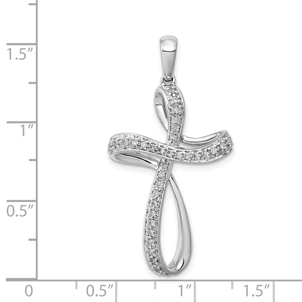 14k White Gold 1/5ct. Diamond Cross Pendant