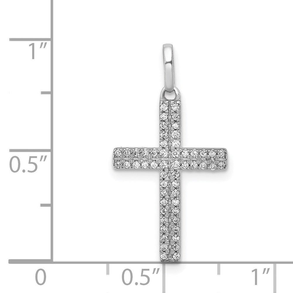 14k White Gold 1/6ct. Diamond Cross Pendant