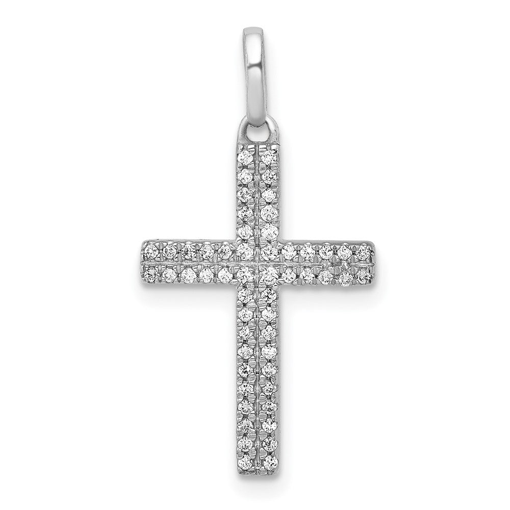 14k White Gold 1/6ct. Diamond Cross Pendant