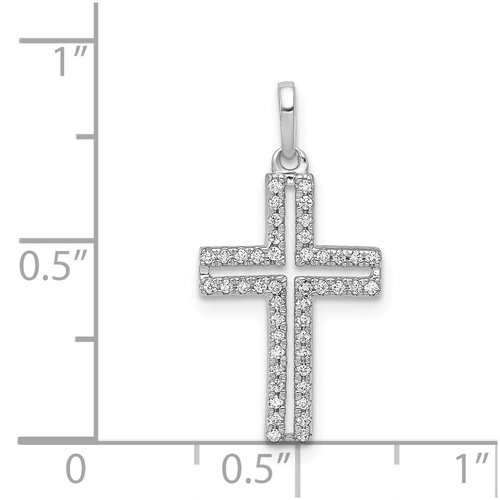 14k White Gold 1/8ct. Diamond Cross Pendant