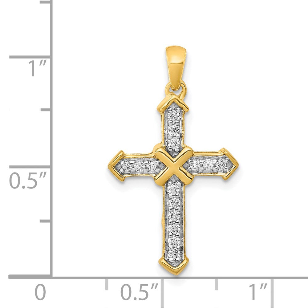 14k Passion Diamond Cross Pendant