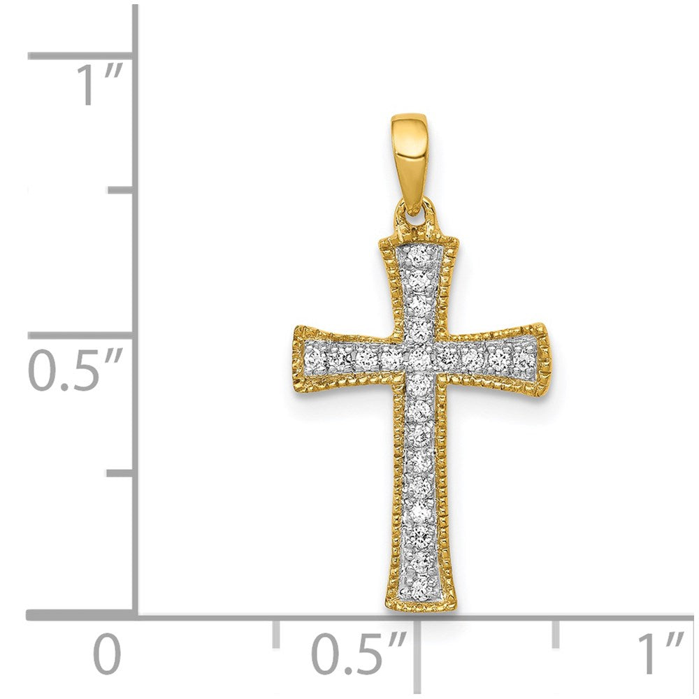 14k 1/10ct. Diamond Cross Pendant