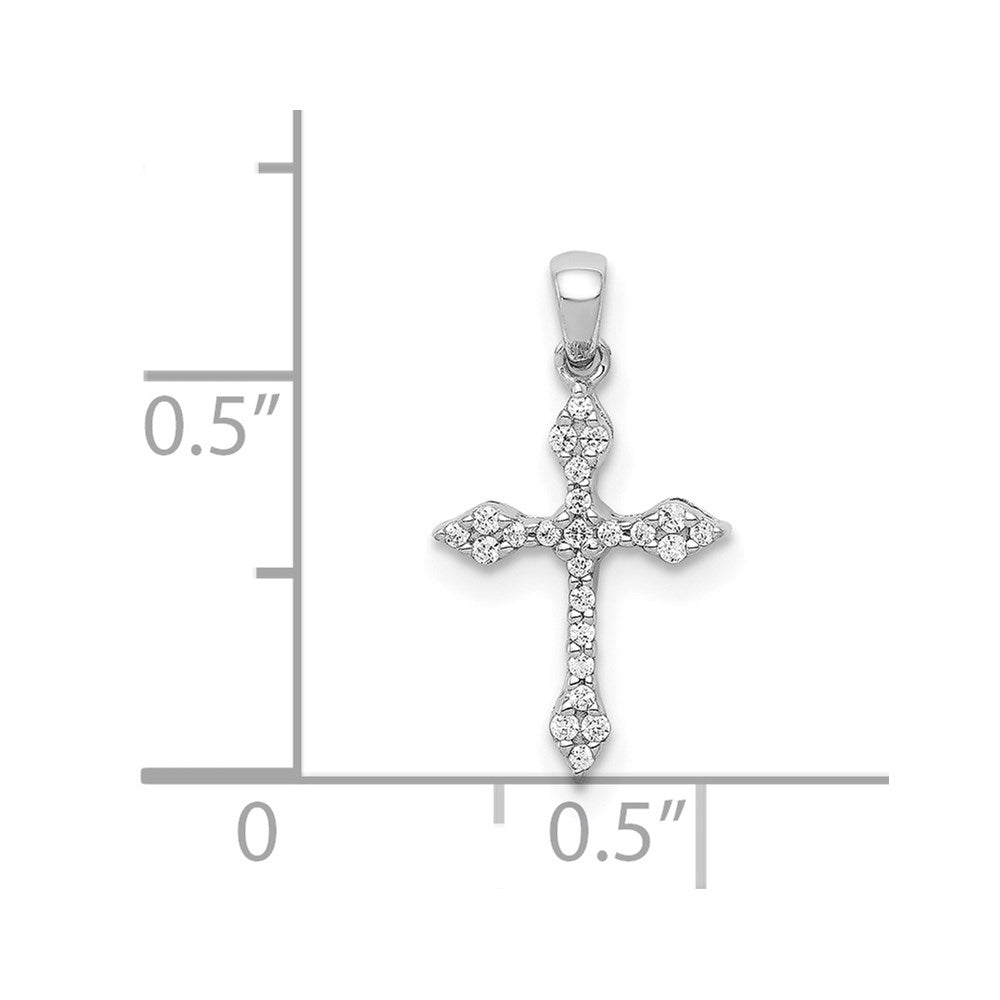 14k White Gold 1/15ct. Diamond Cross Pendant