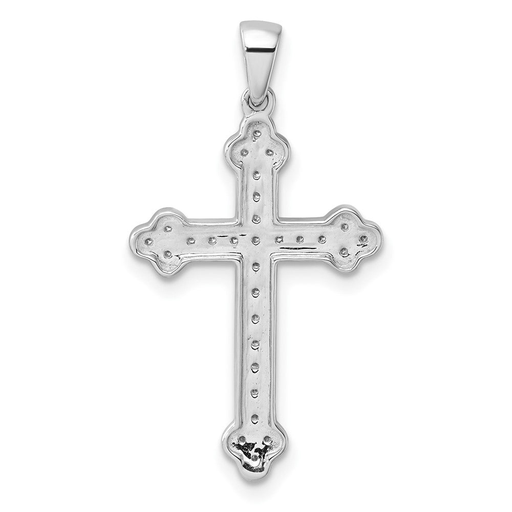 14k White Gold Diamond Cross Pendant