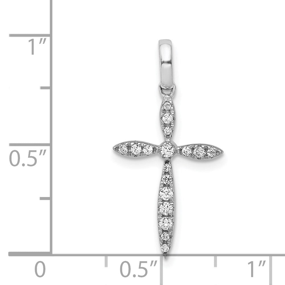 14k White Gold 1/6ct. Diamond Cross Pendant