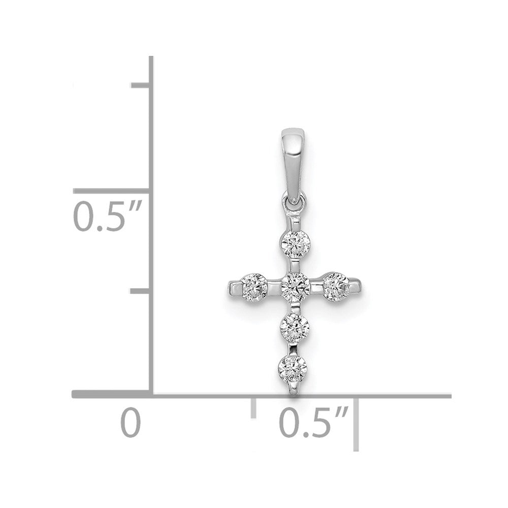 14k White Gold 1/6ct. Diamond Cross Pendant