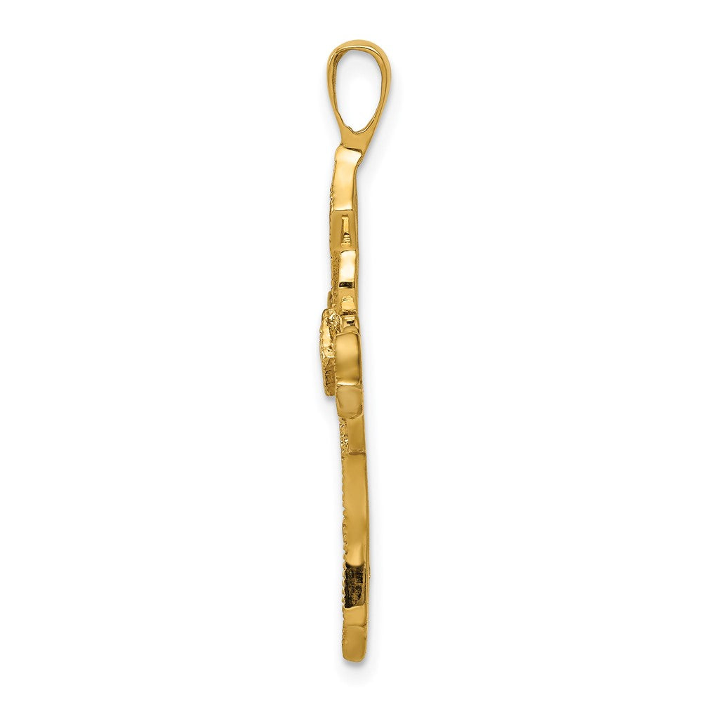 14k AA Diamond Passion Cross Pendant
