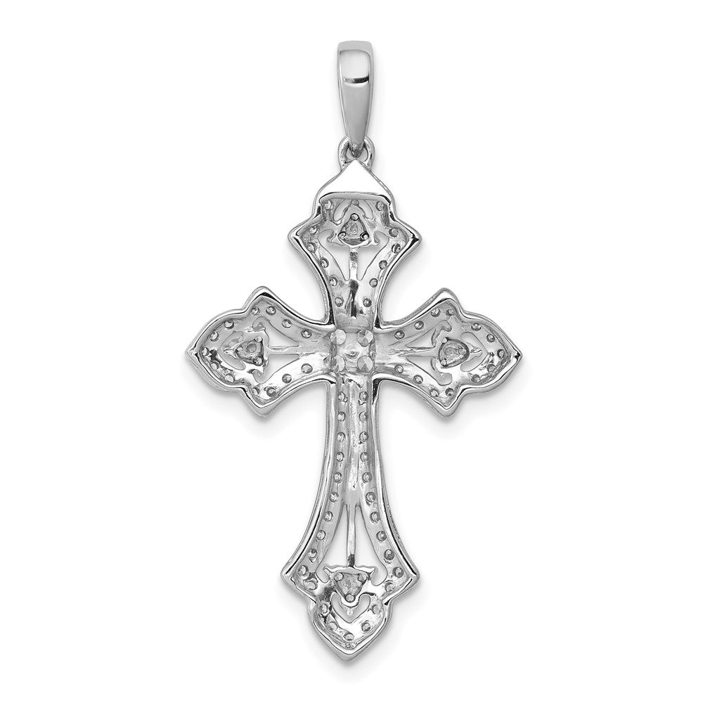 14k White Gold 1/2ct. Diamond Fancy Cross Pendant